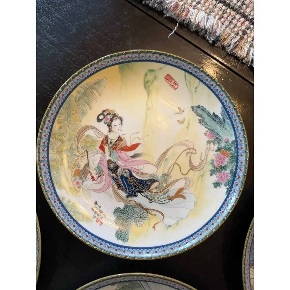 Vintage Imperial Jingdezhen Porcelain Beauties of Red Mansion Set of 6 Plates